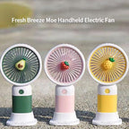 Fresh Breeze Moe Handheld Electric Fan – Cute Fruit Design Portable Mini Desk Fan